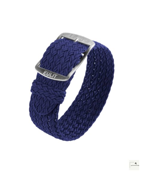 Pasek perlonowy Eulit Atlantic Navy Blue 22 mm - klamra szczotkowana stalowa