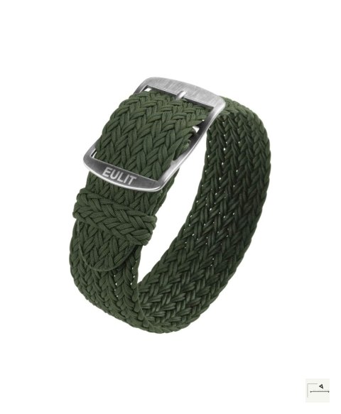 Pasek perlonowy Eulit Atlantic Olive Green 20 mm - klamra szczotkowana stalowa
