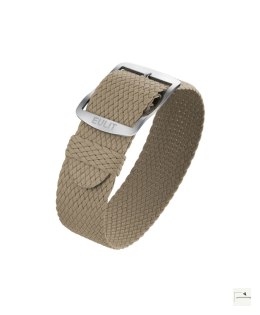 Pasek perlonowy Eulit Baltic Beige 18 mm - klamra polerowana srebrna