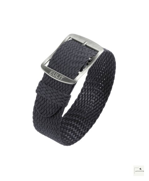 Pasek perlonowy Eulit Baltic Grey 20 mm - klamra polerowana srebrna