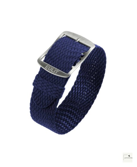 Pasek perlonowy Eulit Baltic Navy Blue 18 mm - klamra szczotkowana stalowa