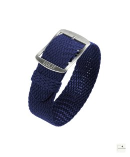Pasek perlonowy Eulit Baltic Navy Blue 20 mm - klamra szczotkowana stalowa
