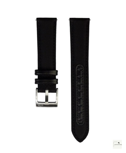 Pasek sailcloth Jelsdal Kattegat Black 22 mm - klamra szczotkowana stalowa