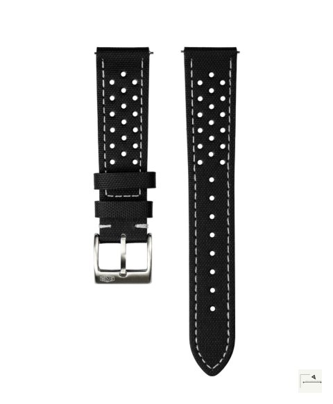 Pasek sailcloth Jelsdal Regatta Black 20 mm - klamra polerowana srebrna