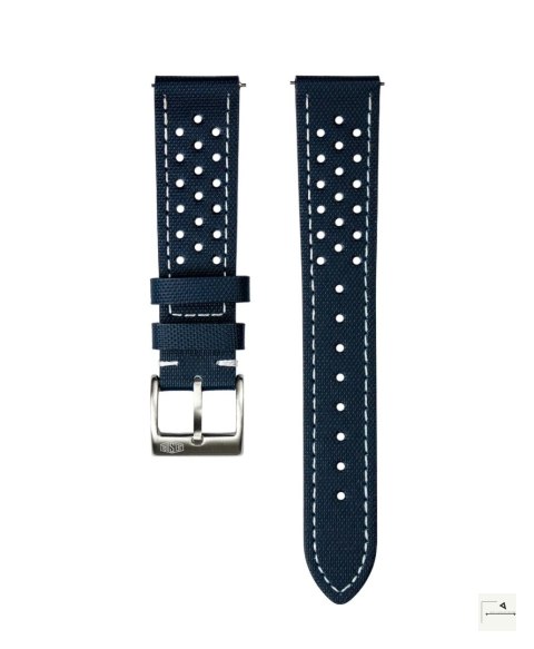 Pasek sailcloth Jelsdal Regatta Blue 20 mm - klamra polerowana srebrna