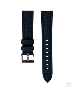 Pasek sailcloth Jelsdal Skagerak Blue 23 mm - klamra polerowana srebrna