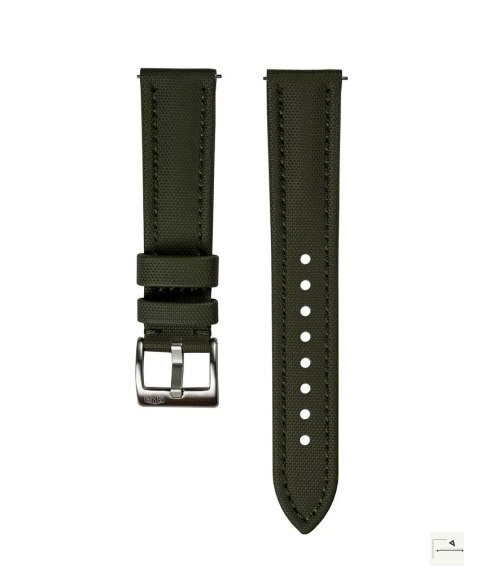 Pasek sailcloth Jelsdal Skagerak Green 20 mm - klamra polerowana srebrna