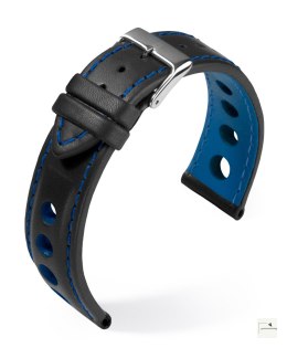Pasek skórzany Eulit/Barington Racing Blue 18 mm - klamra polerowana złota