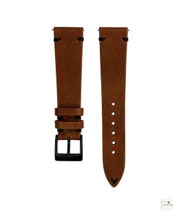 Pasek skórzany Jelsdal Stealth Vintage Leather Brown 20 mm - klamra matowa srebrna