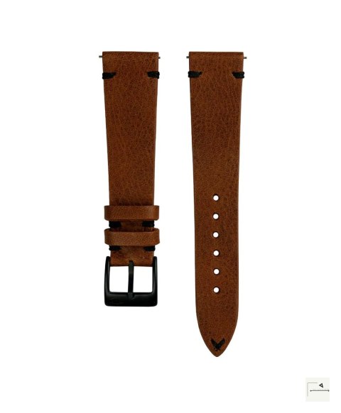Pasek skórzany Jelsdal Stealth Vintage Leather Brown 20 mm - klamra polerowana srebrna