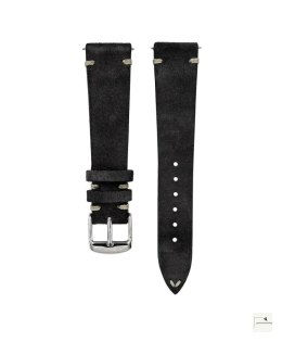 Pasek zamszowy Jelsdal Vintage Suede Dark Grey 18 mm - klamra polerowana złota