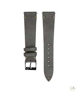 Pasek zamszowy Jelsdal Vintage Suede Light Grey 18 mm - klamra polerowana złota