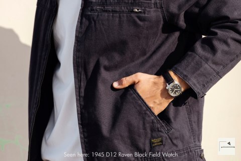 VARIO: 1945 D12 Raven Black 41 mm
